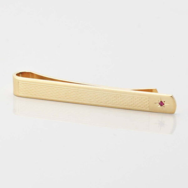 Gold Plated Ruby Tie Slide