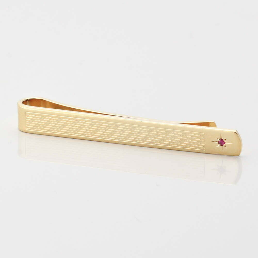 Gold Plated Ruby Tie Slide 1 of 1