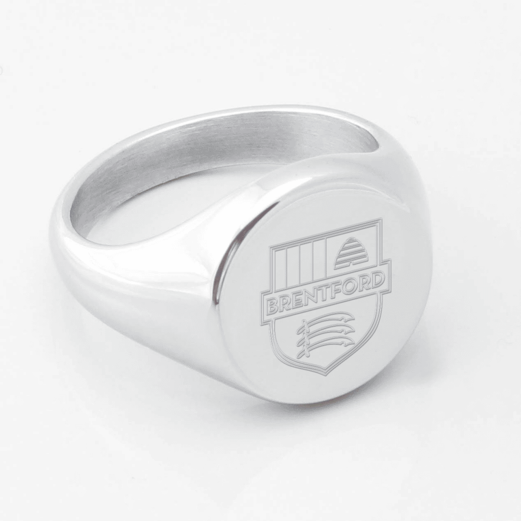 Brentford Football Club Engraved Silver Signet Ring