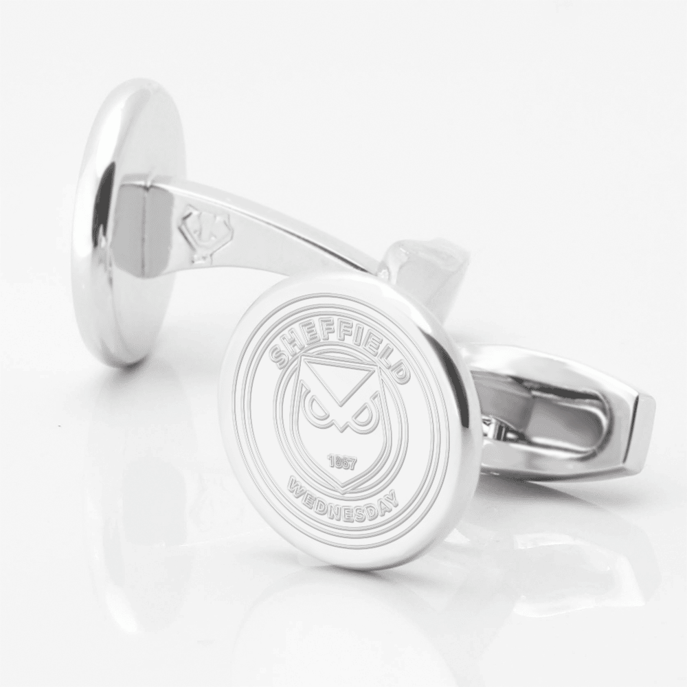 Sheffield Wednesday Football Club Engraved Silver Cufflinks