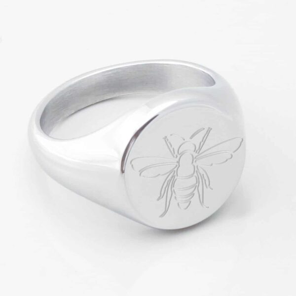 Bee Engraved Signet Ring