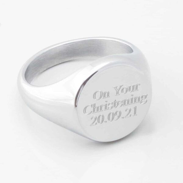 Christening Engraved Signet Ring