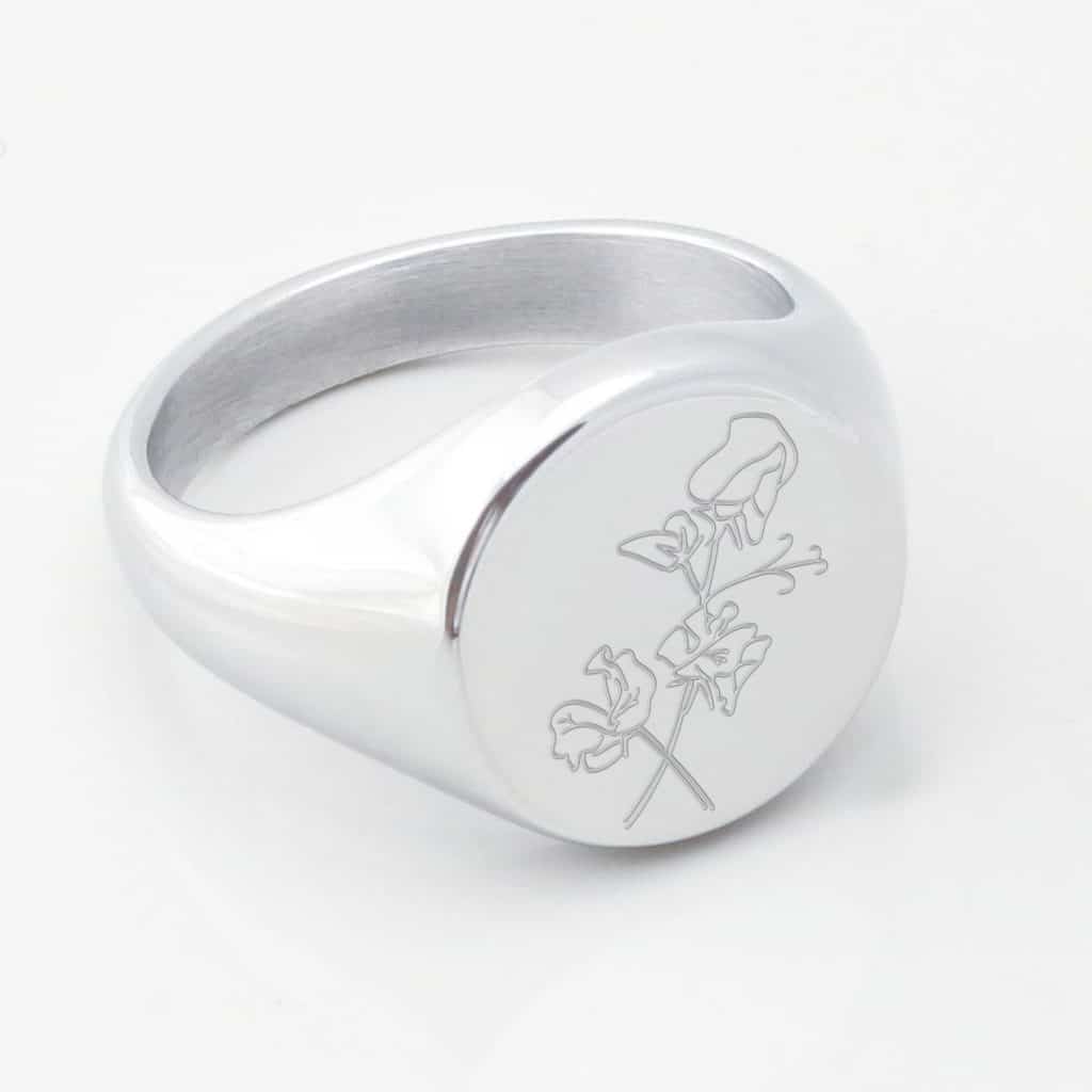 Sweat Pea April Flower silver