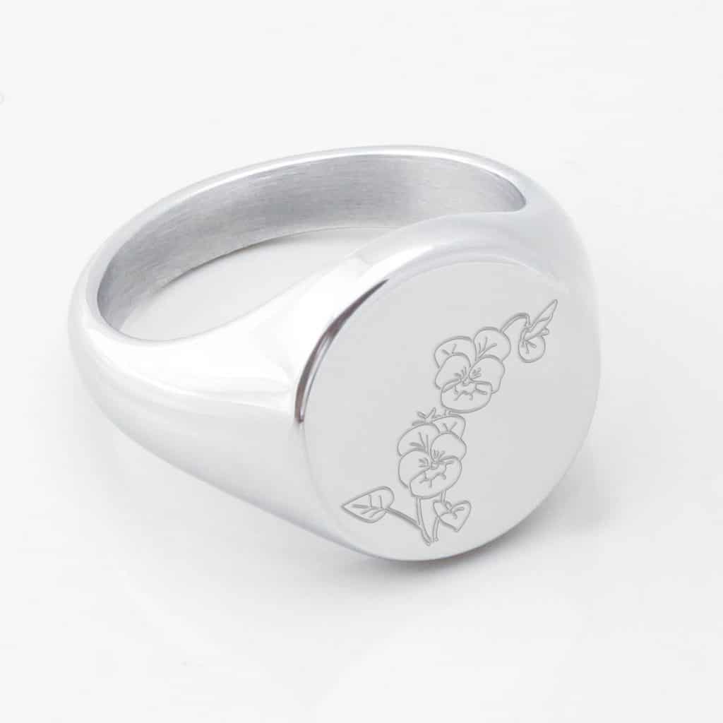 Violet Febuary Flower silver