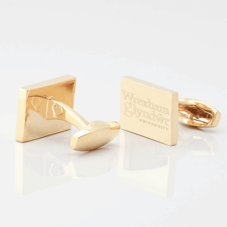 Wrexham Glyndwr University Cufflinks Gold
