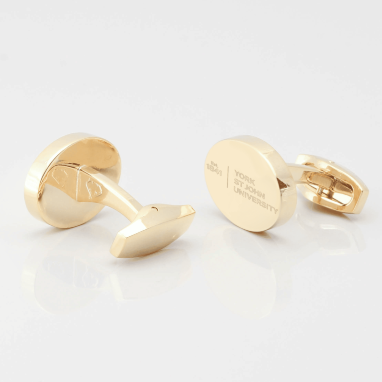 York Saint John University Cufflinks Gold