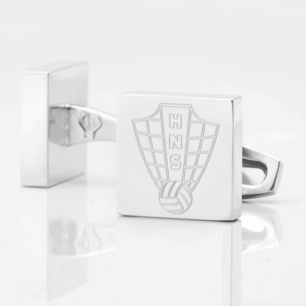 Croatia Football Club Engraved Silver Cufflinks