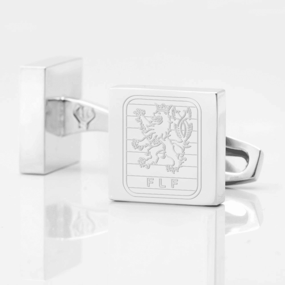 Luxembourg Football Club Engraved Silver Cufflinks