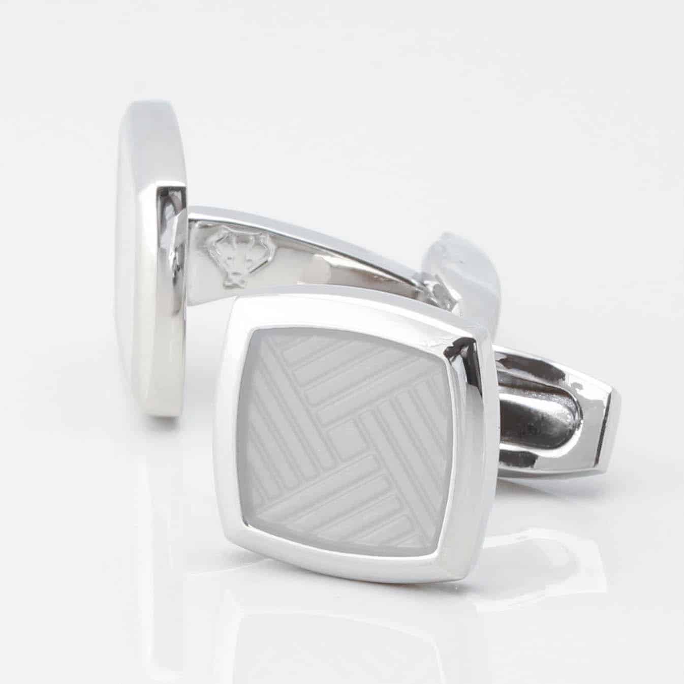 Bleached Sand Enamel Cufflinks 3837