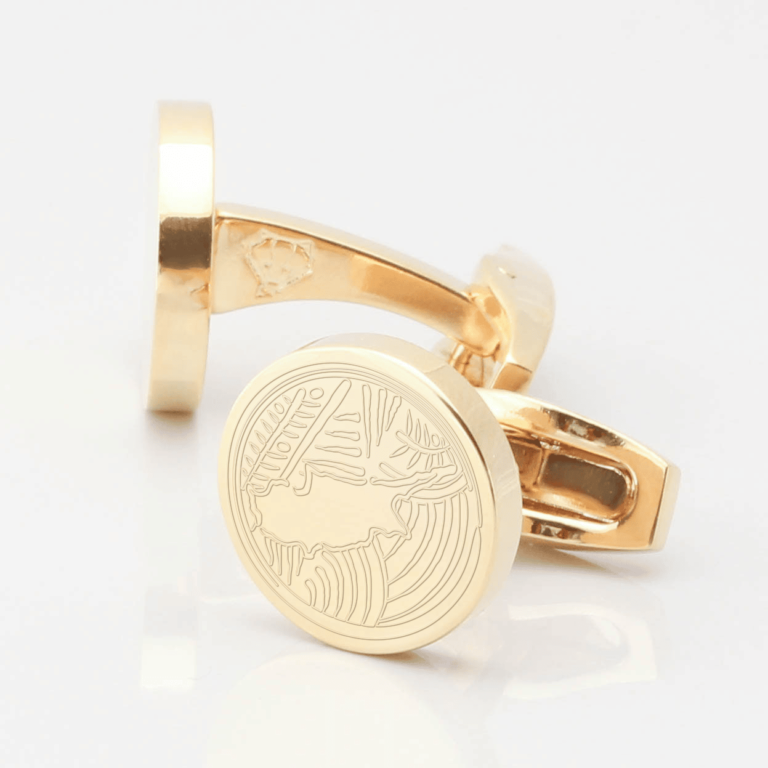 Cyprus Football engraved gold cufflinks