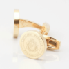 Latvia Football Engraved Gold Cufflinks