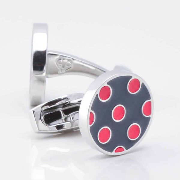 Navy With Red Polka Dots Cufflinks