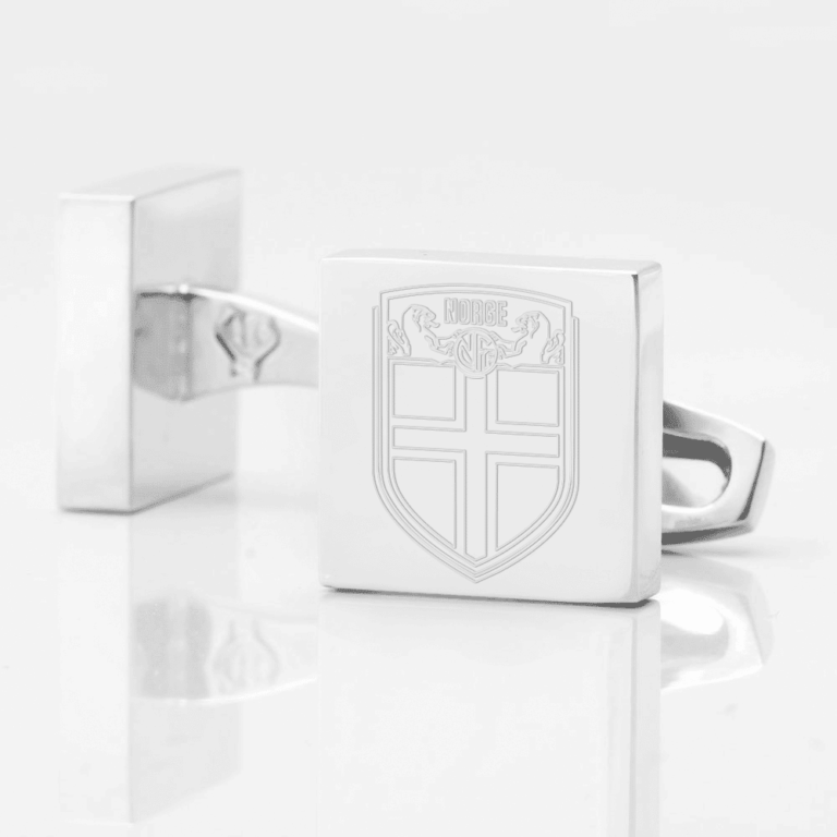 Norway Football Engraved Silver Cufflinks