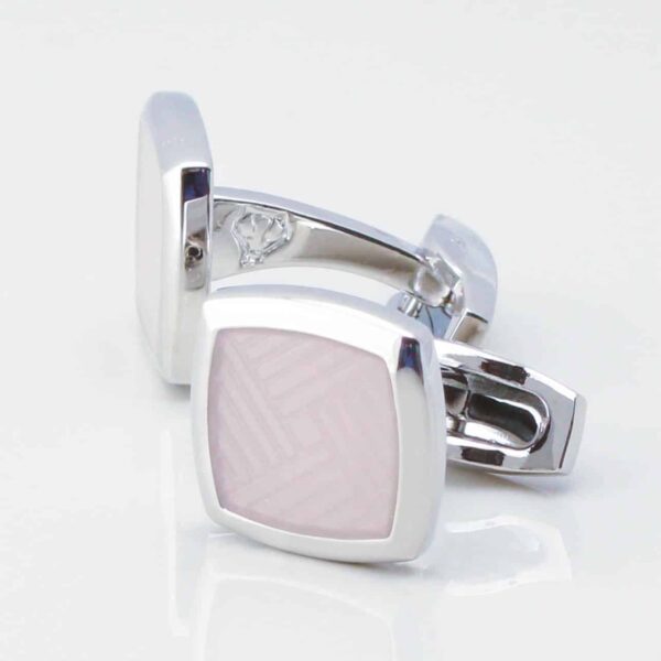 Pastel Rose Tan Enamel Cufflinks