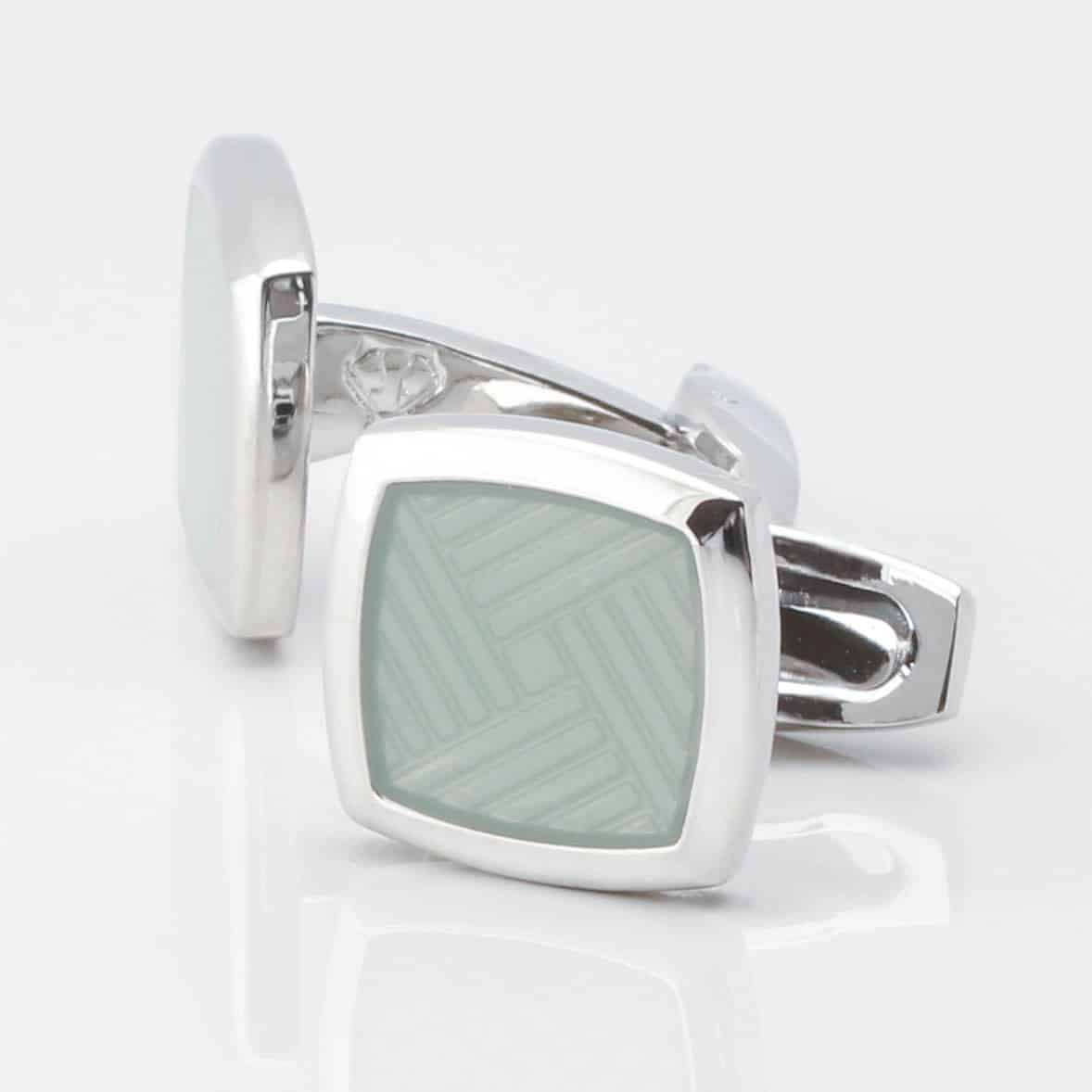 Sage Green Enamel Cufflinks 3826