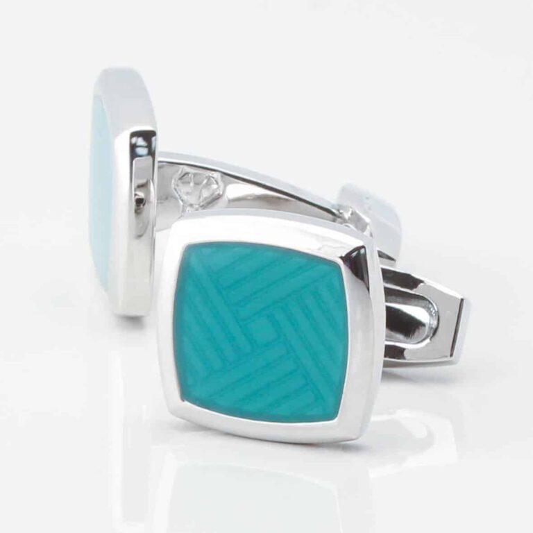 Teal Enamel Cufflinks