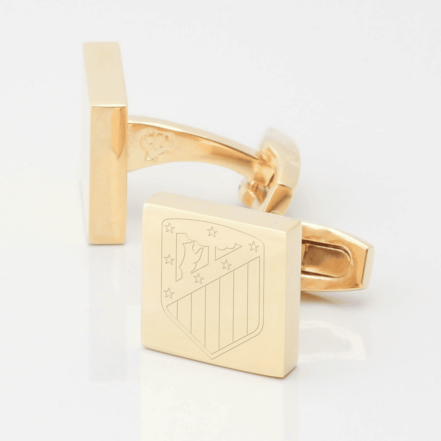 Athletico Madrid Football Engraved gold Cufflinks