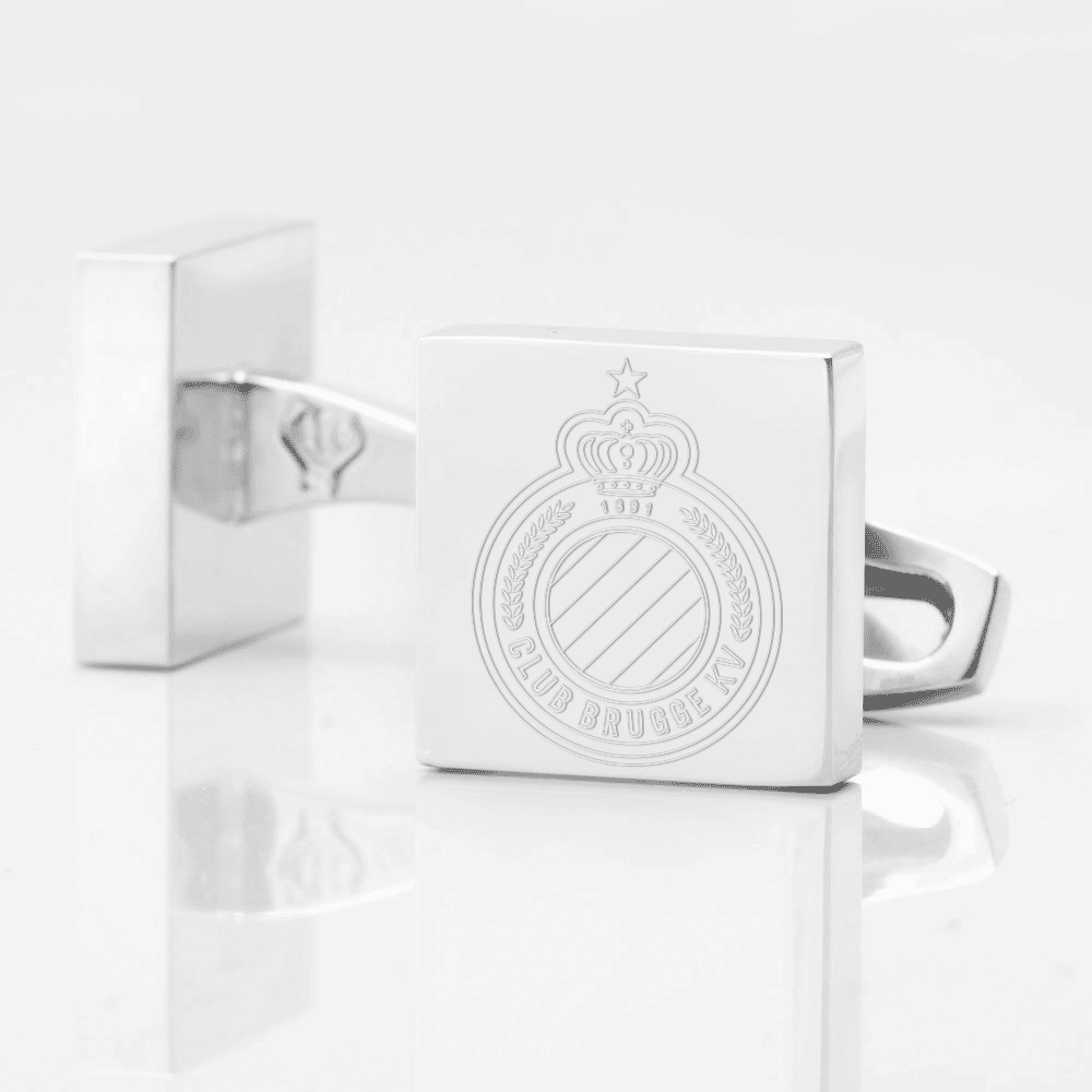 Club Brugge Football Engraved Silver Cufflinks