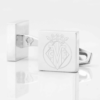 Villarreal Football Engraved Silver Cufflinks