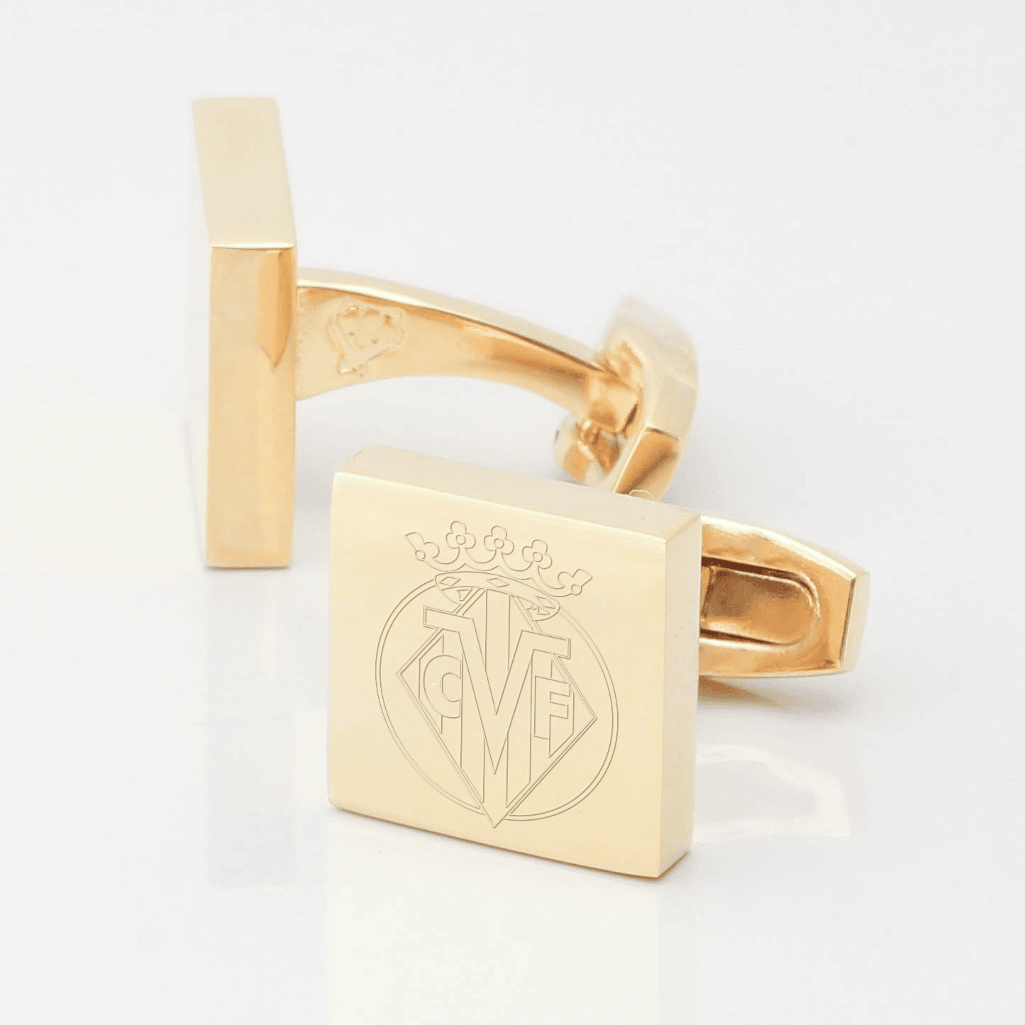 Villarreal Football Engraved gold Cufflinks