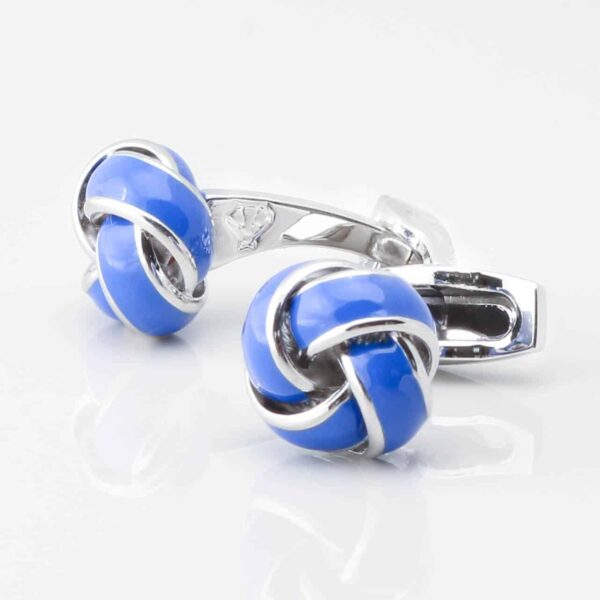 Blue Enamel Knot Cufflinks