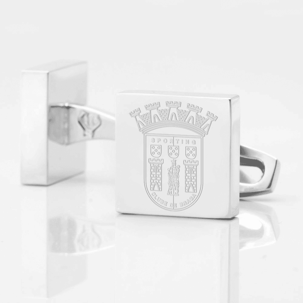 Braga Football Engraved Silver Cufflinks