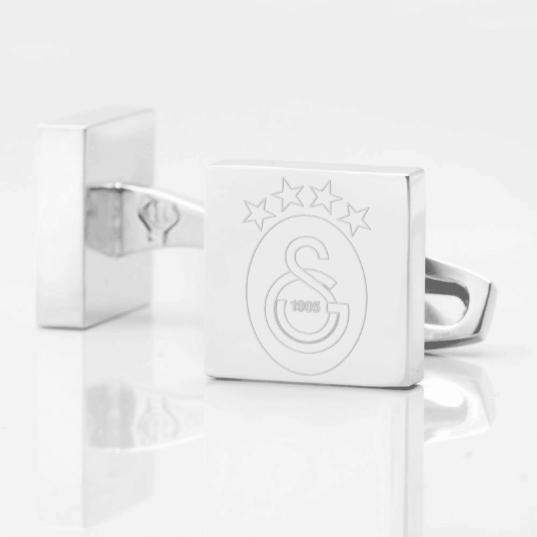 Galatasaray Football Engraved Silver Cufflinks