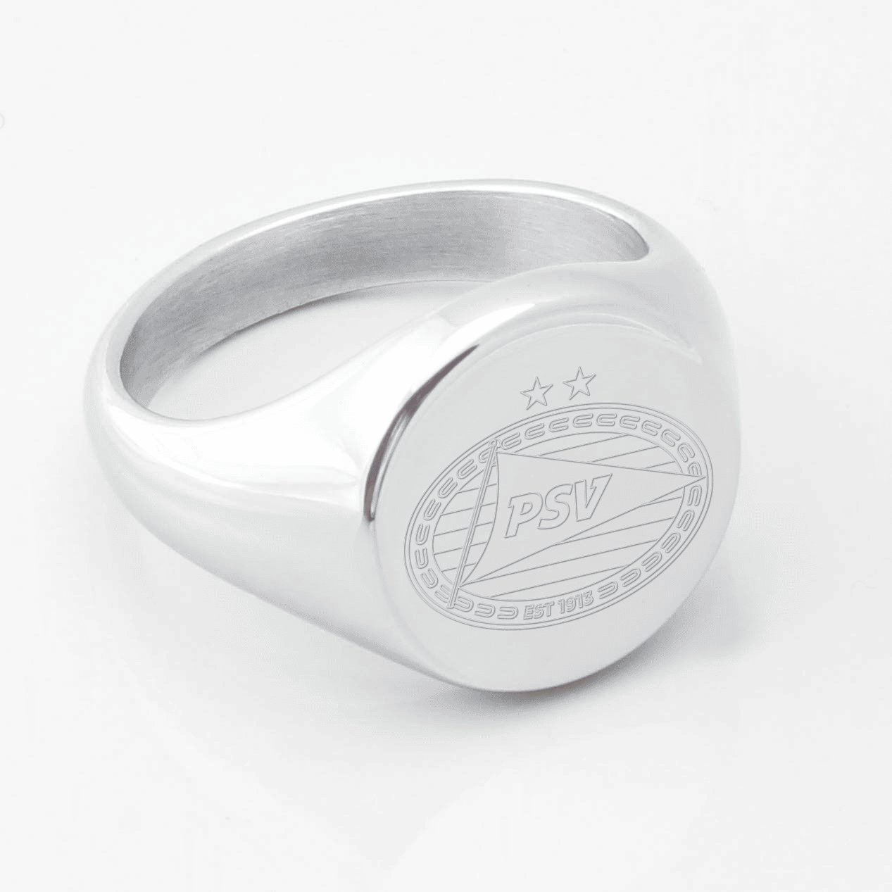 PSV Football Engraved Silver Signet Ring