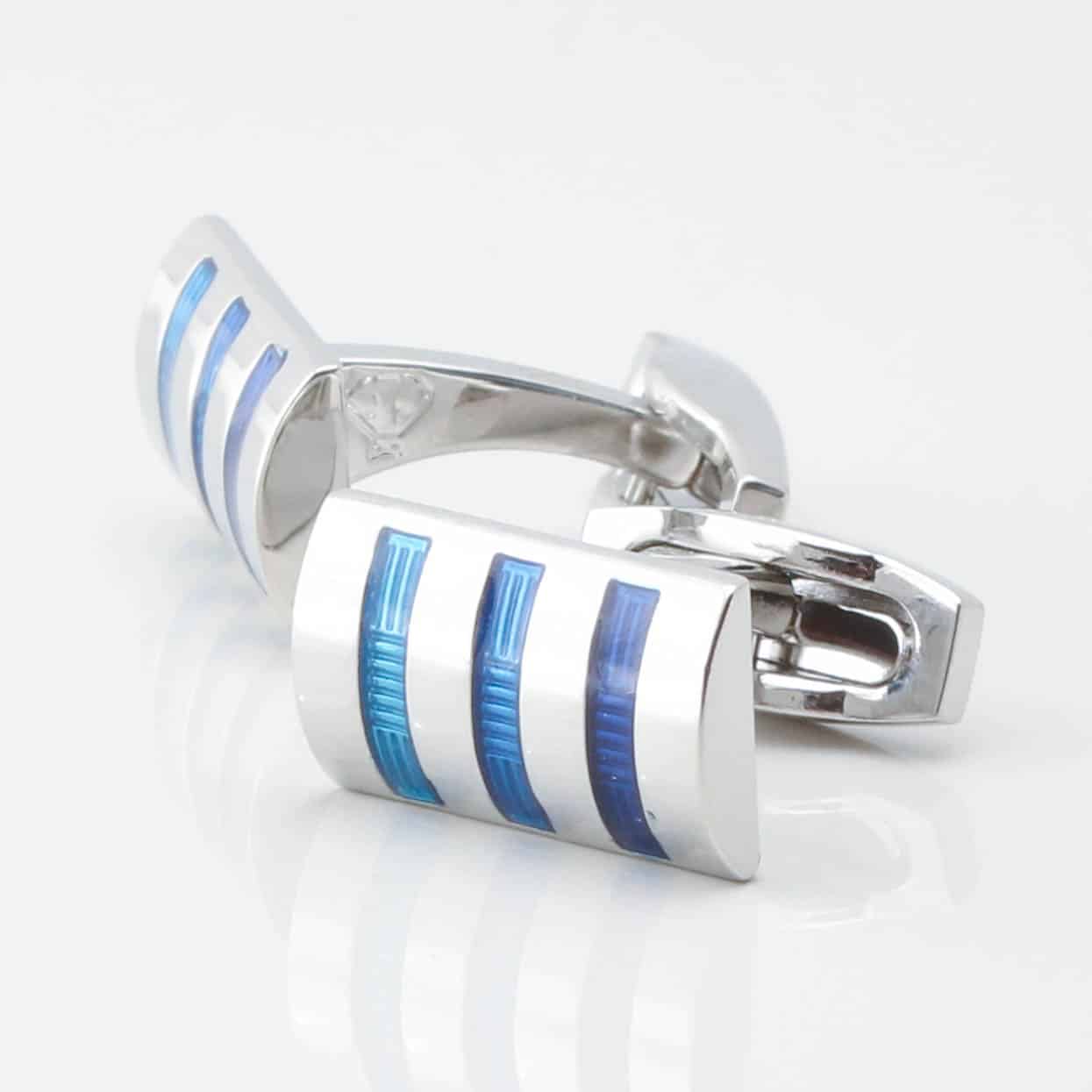 Three Toned Blue Cufflinks 4321