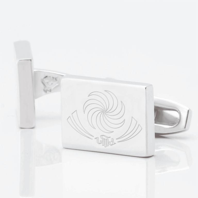 Georgian Rugby Mockup Silver Cufflinks