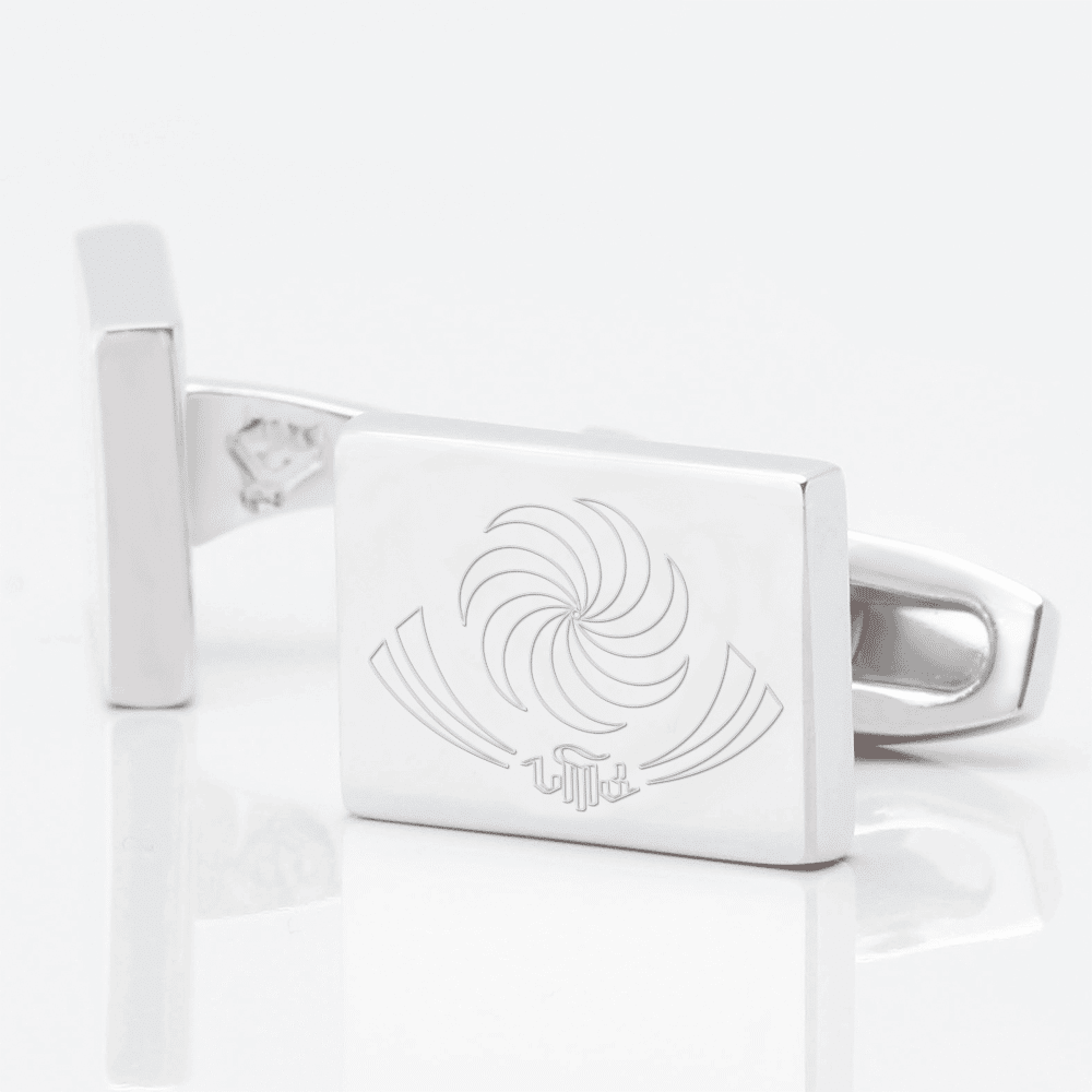 Georgian Rugby Mockup Silver Cufflinks