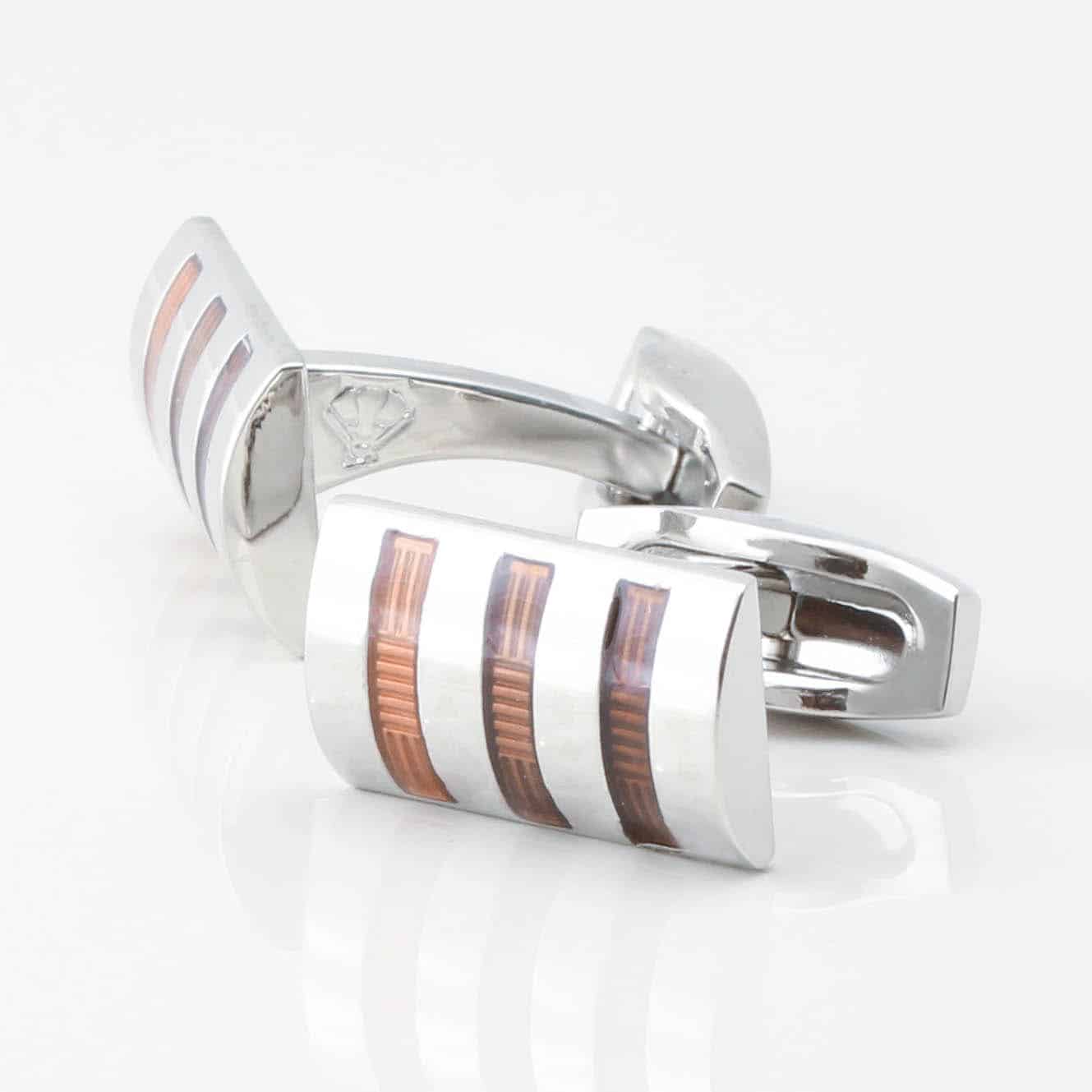 Three Toned Brown Cufflinks 4303