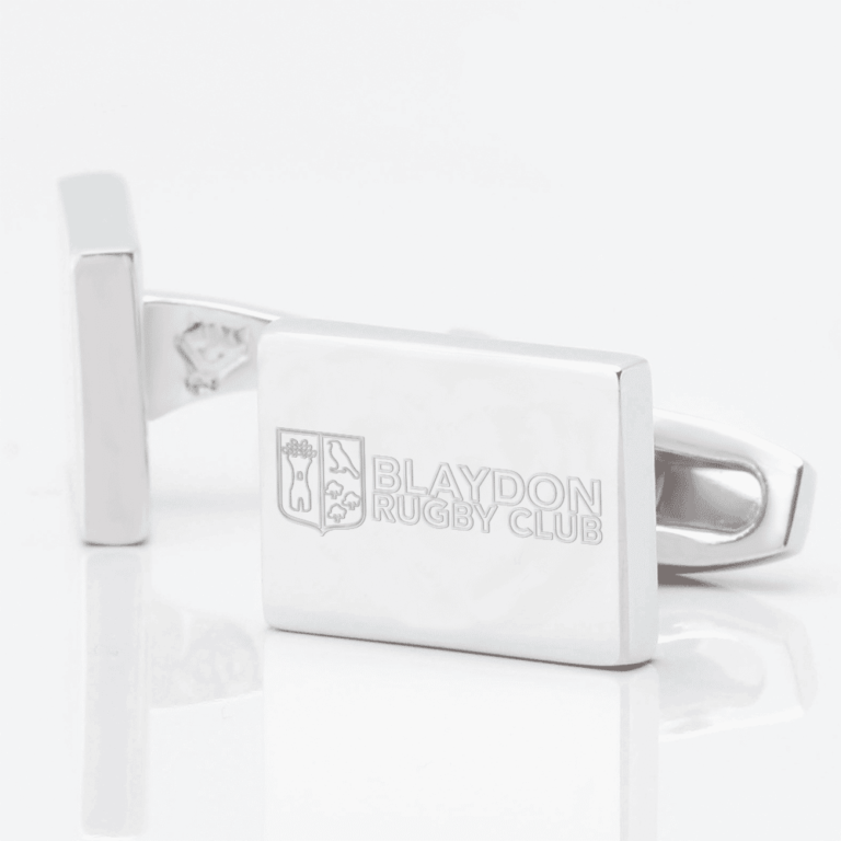 Blaydon Rugby Engraved Silver Cufflinks