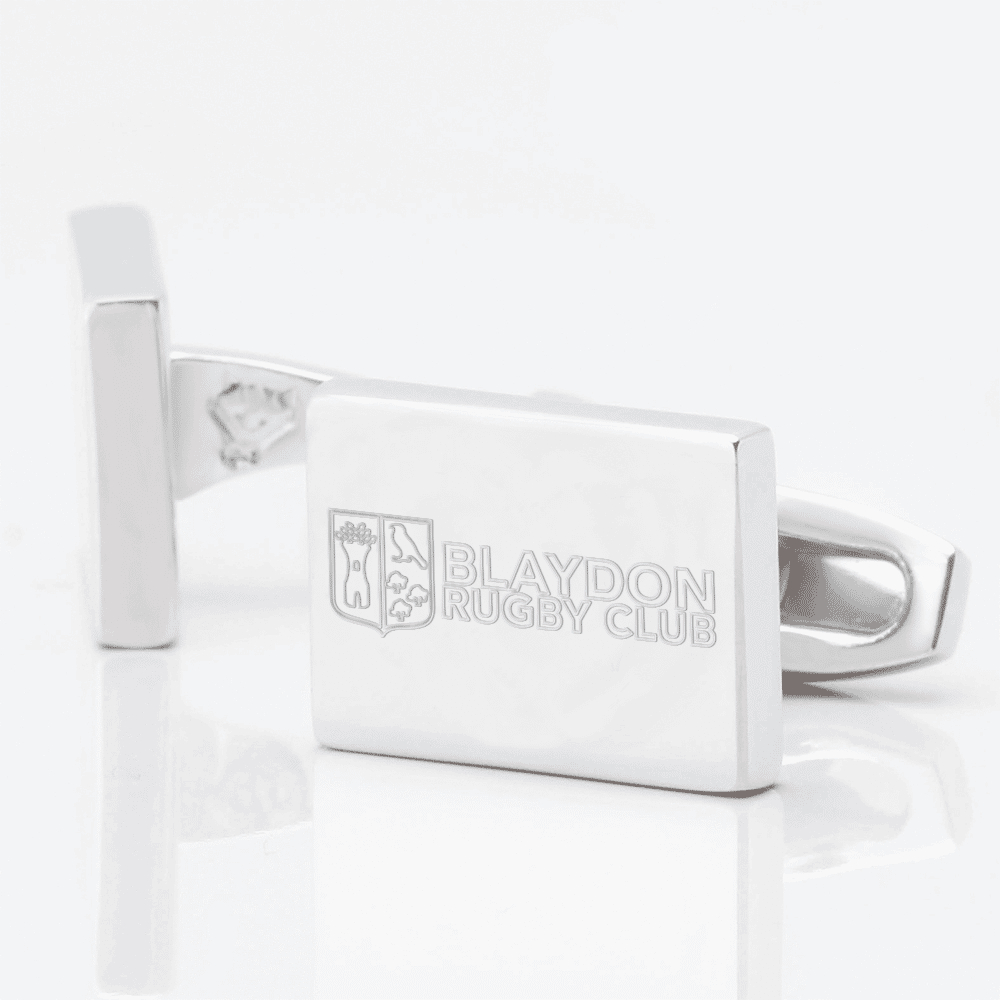 Blaydon Rugby Engraved Silver Cufflinks