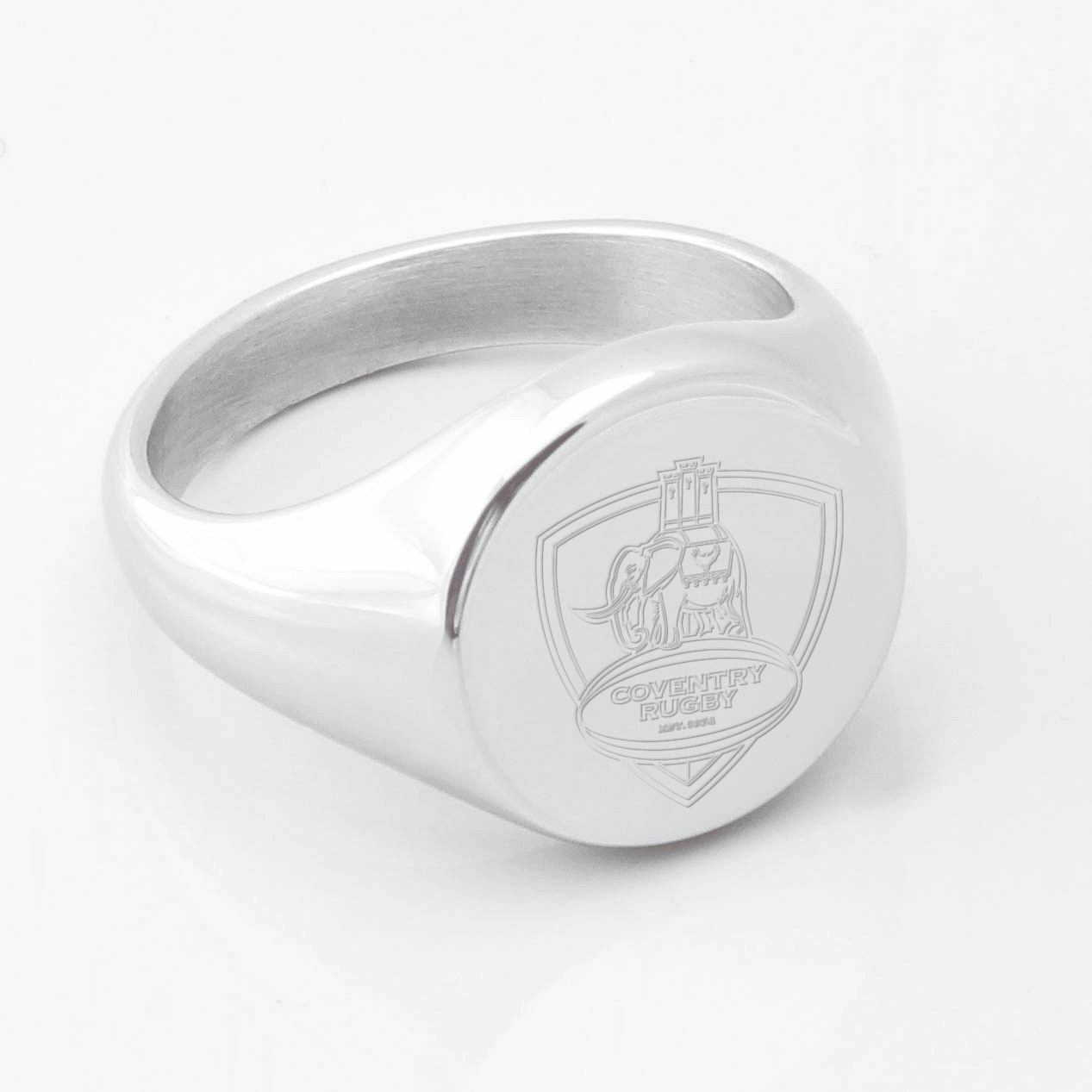 Coventry Rugby Engraved Silver Signet Ring