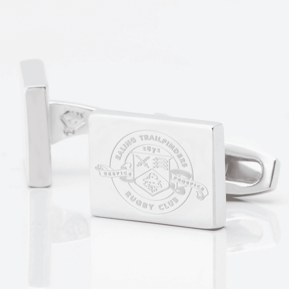 Ealing Trailfinders Rugby Engraved Silver Cufflinks