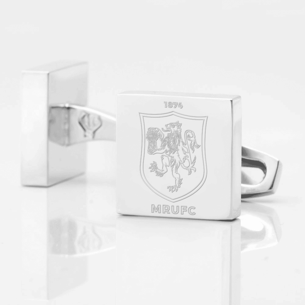 Macclesfield Rugby Engraved Silver Cufflinks