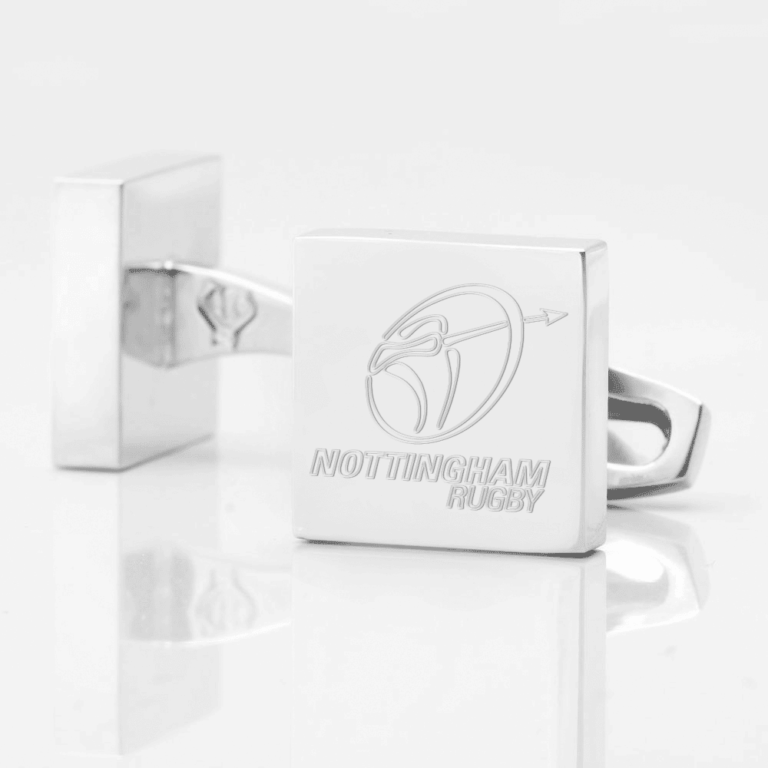 Nottingham Rugby Engraved Silver Cufflinks