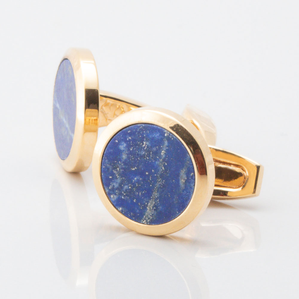 Gold Plated Lapis Stone Cufflinks