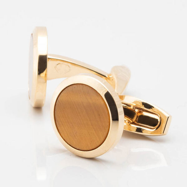 Gold Plated Tiger Stone Cufflinks