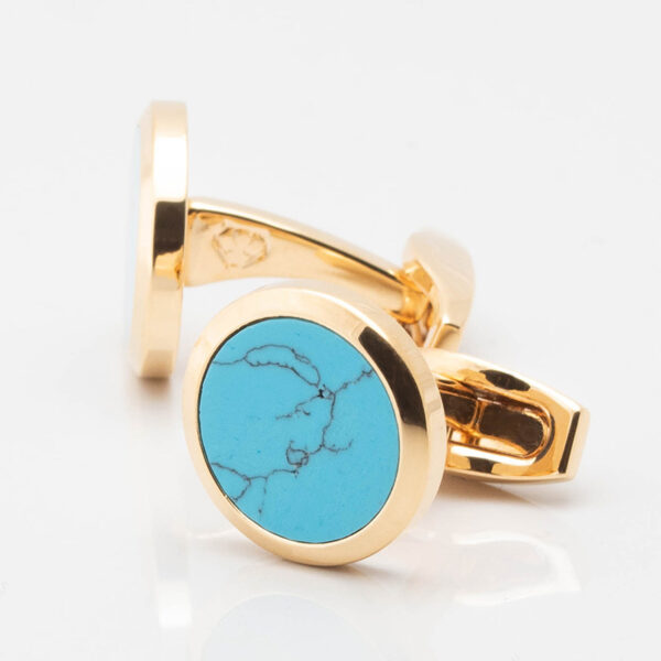 Gold Plated Turquoise Cufflinks
