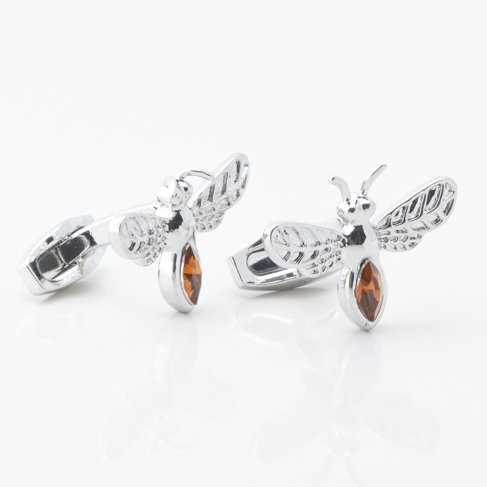 Amber Stone Wasp Cufflinks