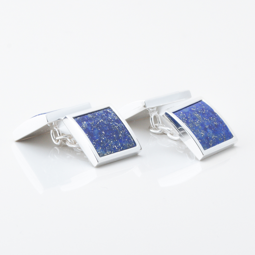 Sterling Silver Lapisl Stone Double Sided Cufflinks