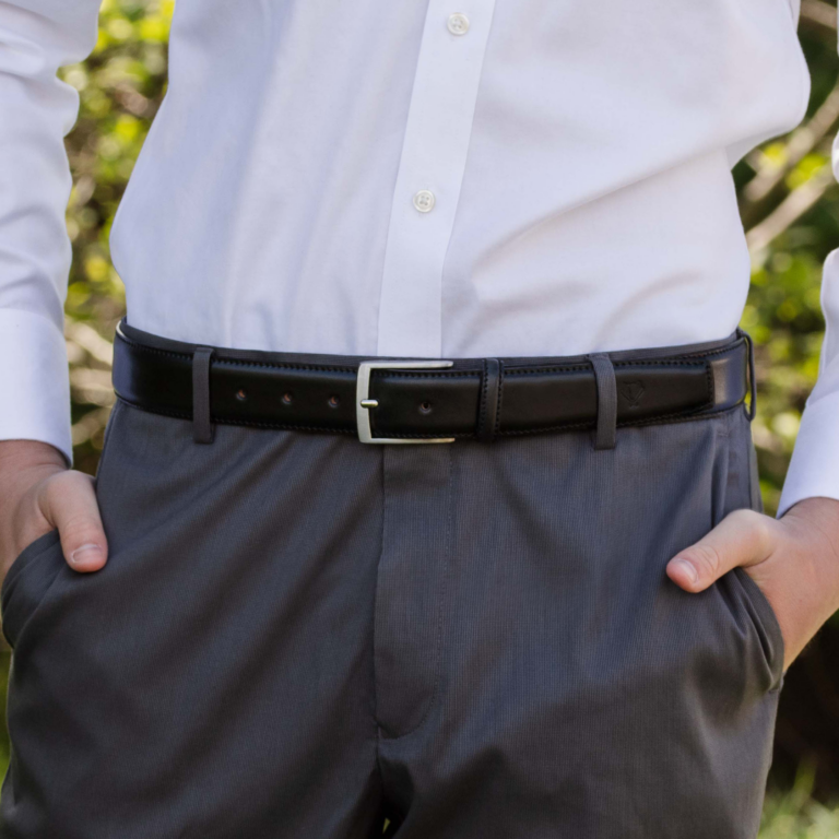 Luxury Black Italian Leather Belt Lifestyle