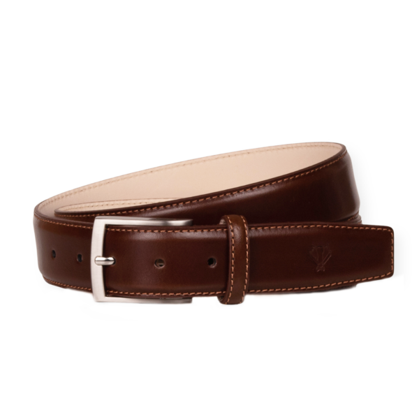 Luxury Dark Tan Italian Leather Belt