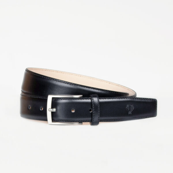 Luxury Black Italian Leather Belt