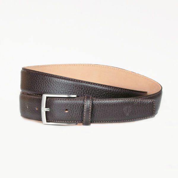 Luxury Tabaco Italian Leather Grain Belt