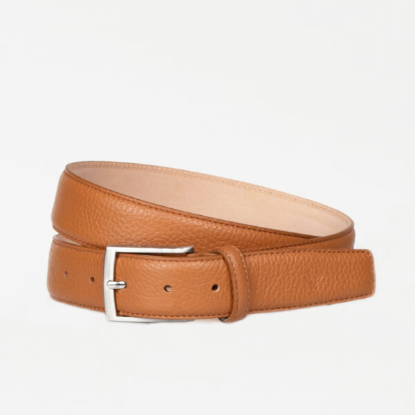 Luxury Tan Italian Leather Grain Belt