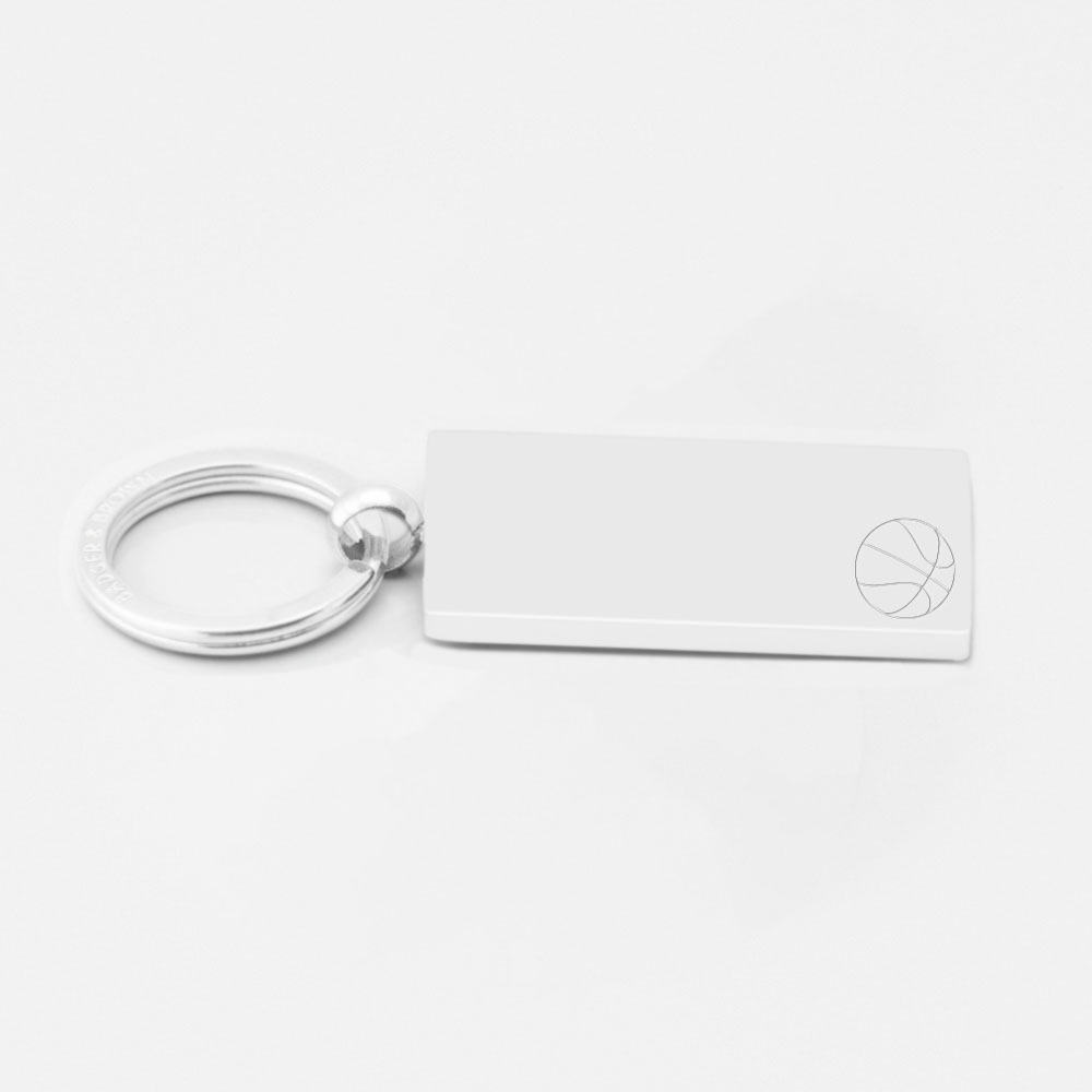 Basket-Ball-Engraved-Silver-Keyring
