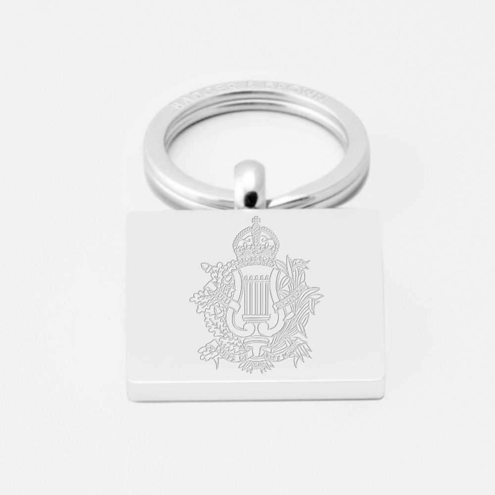 Ceremonial-British-Army-Music-Engraved-Silver-Keyring